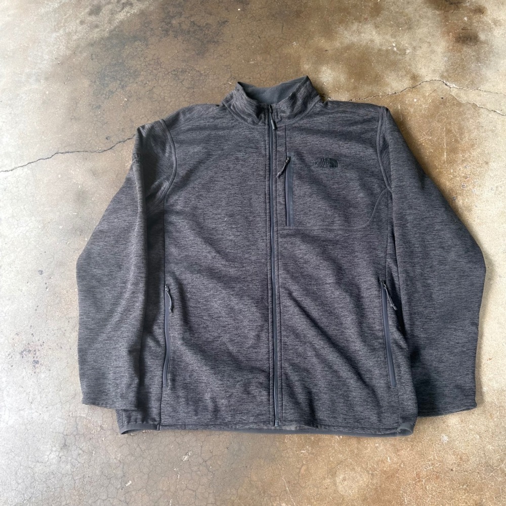 The North Face Fleece Jacket Mens XL Gray Excellent Full Zip Outdoors Hiking